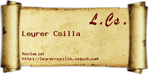 Leyrer Csilla névjegykártya